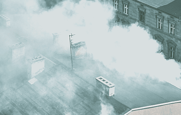 Building on fire